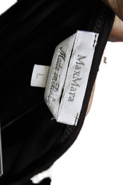 Max Mara Womens Black Basic Cotton Round Neck Short Sleeve T-Shirt Size L