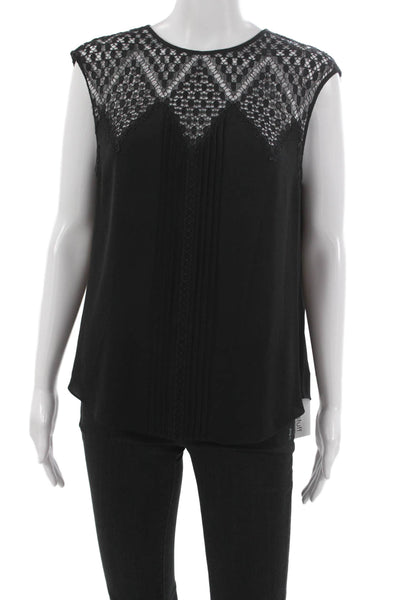 Karen Millen Womens Basic Sleeveless Viscose Black Round Neck Blouse Size S