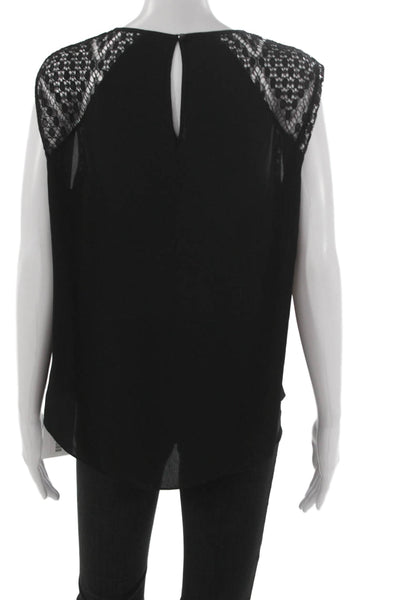 Karen Millen Womens Basic Sleeveless Viscose Black Round Neck Blouse Size S