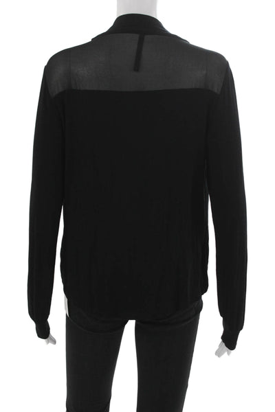 Karen Millen Womens Blouse Black Viscose Cowl Neck Long Sleeve Size 12