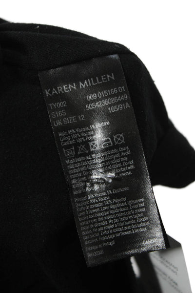 Karen Millen Womens Blouse Black Viscose Cowl Neck Long Sleeve Size 12