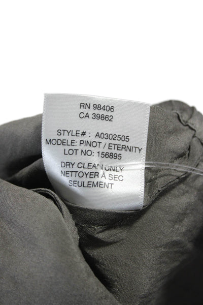 Theory Womens Silk Cowl Neck Sleeveless Blouse Gray Pullover Size L