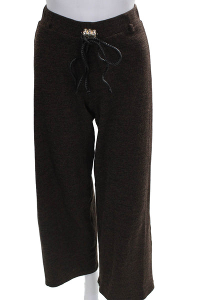 Zara Women Dress Pants Brown Knit Drawstring Size S