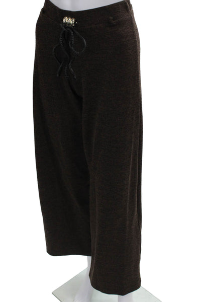 Zara Women Dress Pants Brown Knit Drawstring Size S