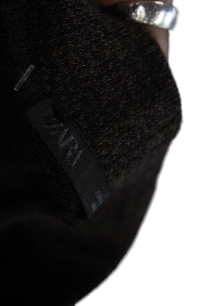Zara Women Dress Pants Brown Knit Drawstring Size S