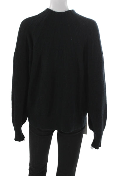 Anthropologie Womens Black Wool High Neck Pullover Sweater Long Sleeve Size L