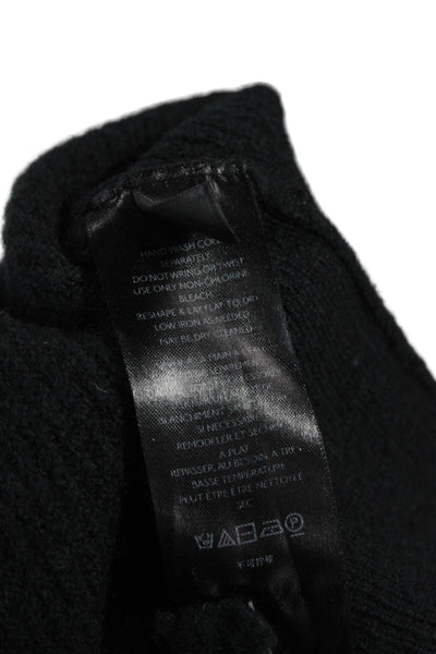 Anthropologie Womens Black Wool High Neck Pullover Sweater Long Sleeve Size L