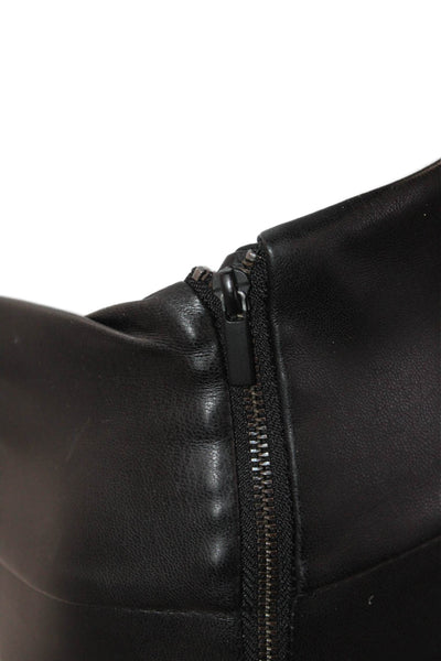 Zara Women Ankle Leggings Faux Leather Black Size XS