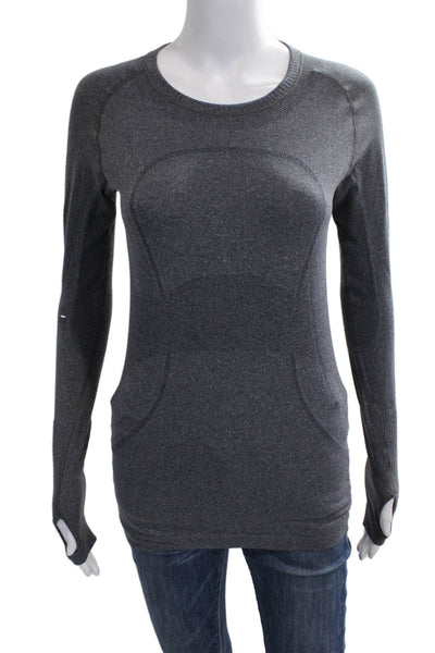 Lululemon Women Gray Nylon Crew Neck Pullover Long Sleeve Size 6