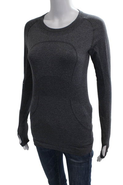 Lululemon Women Gray Nylon Crew Neck Pullover Long Sleeve Size 6
