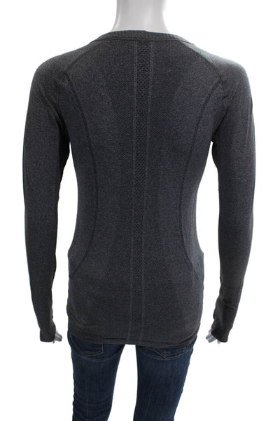 Lululemon Women Gray Nylon Crew Neck Pullover Long Sleeve Size 6