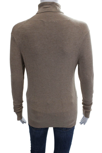 Zara Women Pullover Sweater Beige Turtleneck Long Sleeve Polyester Size M