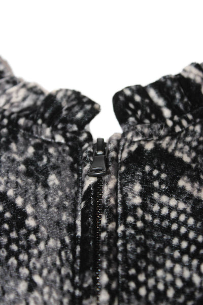 Rebecca Taylor Women Animal Print Basic Jacket Rayon Zip Long Sleeve Size L
