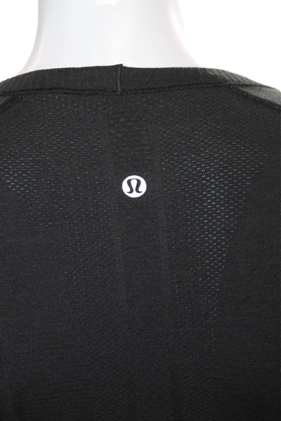 Lululemon Women Gray Nylon Pullover T-Shirt Crew Neck Long Sleeve Size 4