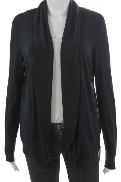 Ted Baker London Womens Cardigan Blue Floral Cowl Neck Long Sleeve Size 3