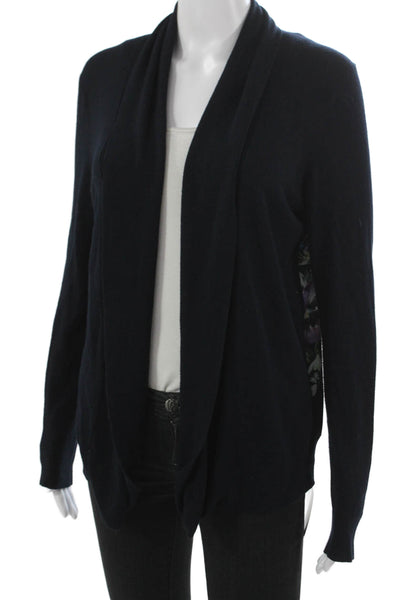 Ted Baker London Womens Cardigan Blue Floral Cowl Neck Long Sleeve Size 3