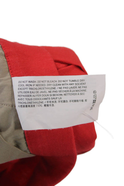 Theory Women Ankle Pants Red Linen Pull On Size 8