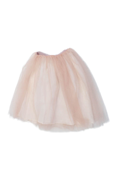 Bonpoint Girls Elastic Waistband Tulle Overlay A Line Skirt Pink White Size T1