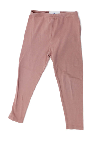 Bonpoint Girls Elastic Waistband Knit Ankle Leggings Pink Cotton Size 6