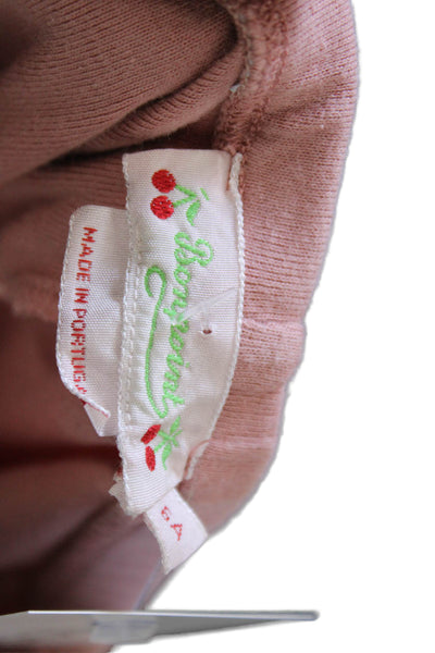 Bonpoint Girls Elastic Waistband Knit Ankle Leggings Pink Cotton Size 6