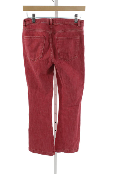 Frame Denim Womens Flared Jeans Red Mid Rise 26 Inseam Size 25