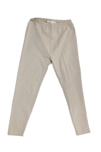 Bonpoint Girls Elastic Waistband Knit Ankle Leggings Brown Cotton Size 6