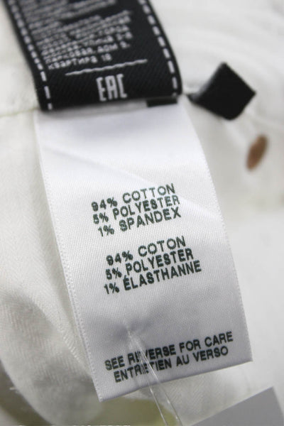 7 For All Mankind Womens Paperbag Jeans White High Rise Button Cotton Size 27