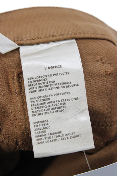 L'Agence Womens Skinny Brown Jeans Size 26