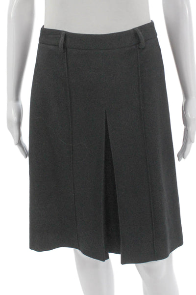 Theory Women Straight Pencil Skirt Black Wool Knee Length Zip Size 2