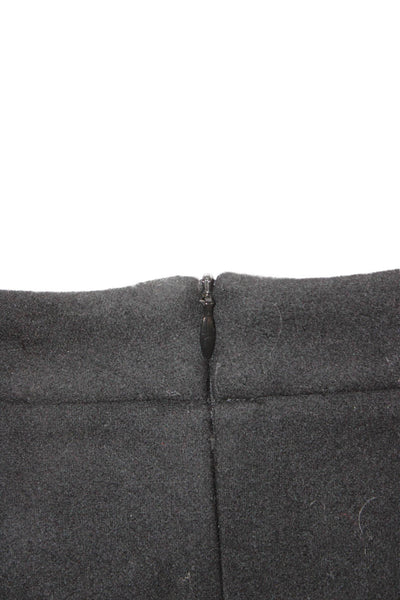 Theory Women Straight Pencil Skirt Black Wool Knee Length Zip Size 2
