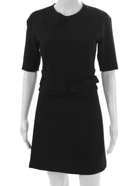 Veronica Beard Womens Sheath Dress Black Round Neck Half Sleeve Mini Size 2
