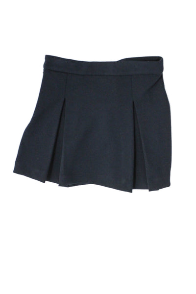Jacadi Girls Side Zip Double Breasted Pleated A Line Skirt Navy Blue Size 5