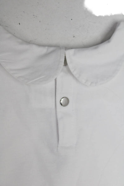 Jacadi Girls Long Sleeve Collared Shirt Blouse White Cotton Size 6