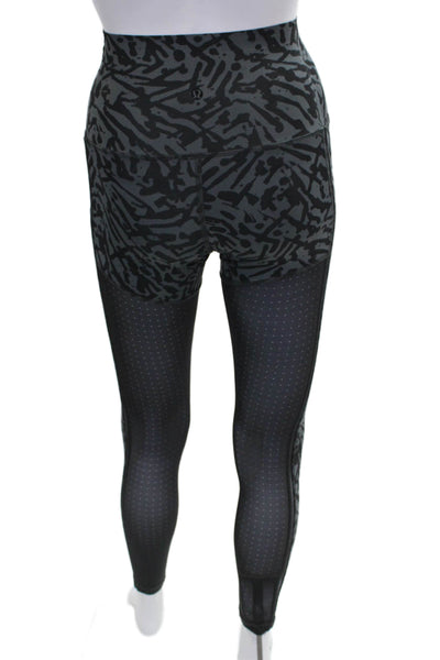 Lululemon Womens Gray Geometric Compression Leggings Polyester Size 2