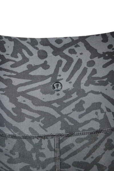 Lululemon Womens Gray Geometric Compression Leggings Polyester Size 2