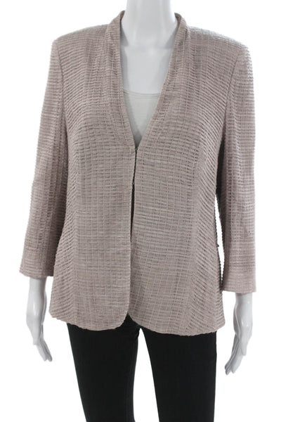 Not Available Womens Basic Wool Geometric Jacket 3/4 Sleeve Hook Eye Size 12