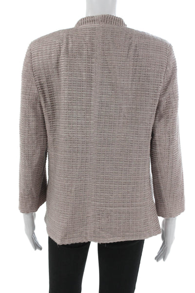 Not Available Womens Basic Wool Geometric Jacket 3/4 Sleeve Hook Eye Size 12