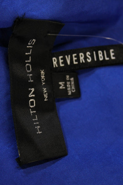 Hilton Hollis Womens Rain Coat Blue Nylon Button Long Sleeve Size M