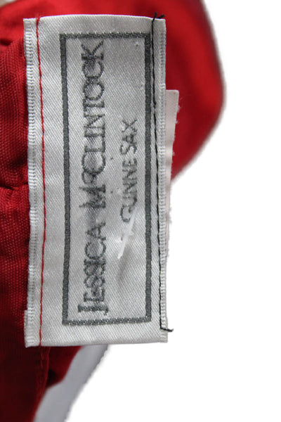 Jessica McClintock Womens Red Satin Cowl Neck Sleeveless Jumpsuit Zip Size S