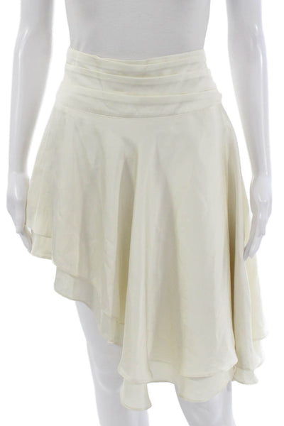 Lioness Women Ivory A-Line Skirt Polyester Zip Short Size 8