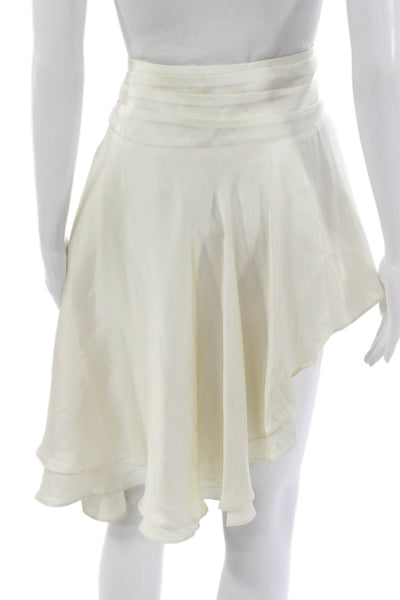 Lioness Women Ivory A-Line Skirt Polyester Zip Short Size 8