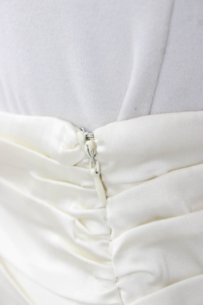 Lioness Women Ivory A-Line Skirt Polyester Zip Short Size 8