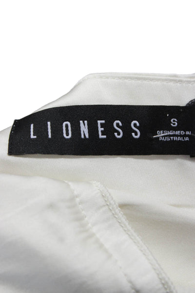 Lioness Women Ivory A-Line Skirt Polyester Zip Short Size 8