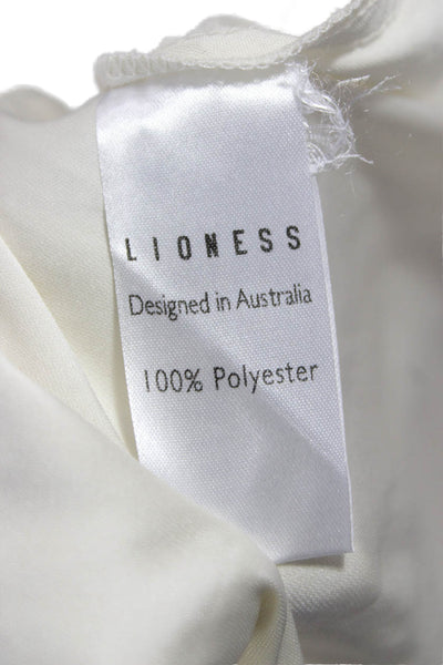Lioness Women Ivory A-Line Skirt Polyester Zip Short Size 8