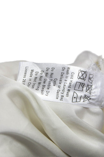 Lioness Women Ivory A-Line Skirt Polyester Zip Short Size 8