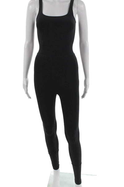 Skims Women Unitard Black Square Neck Sleeveless Nylon Size S