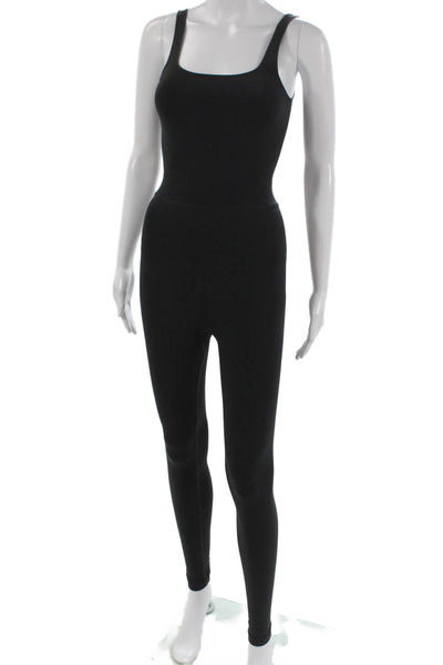 Skims Women Unitard Black Square Neck Sleeveless Nylon Size S