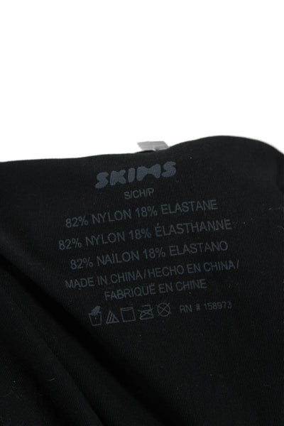 Skims Women Unitard Black Square Neck Sleeveless Nylon Size S