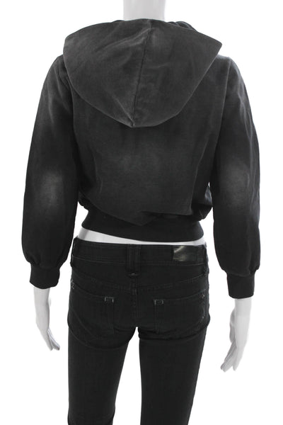Alexander Wang Womens Cardigan Black Cotton Snap Long Sleeve Size XS