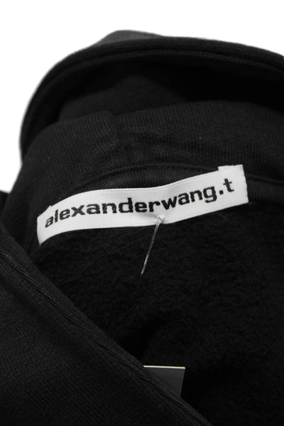 Alexander Wang Womens Cardigan Black Cotton Snap Long Sleeve Size XS